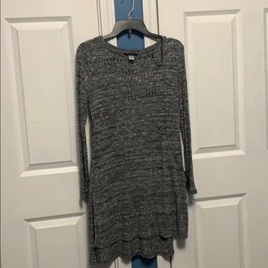 Grey sweater material top